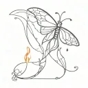 "like a moth to a flame" tattoo design idea