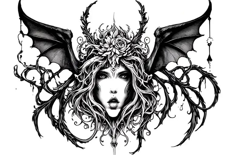 ornamental succubus womb tattoo for men tattoo design idea