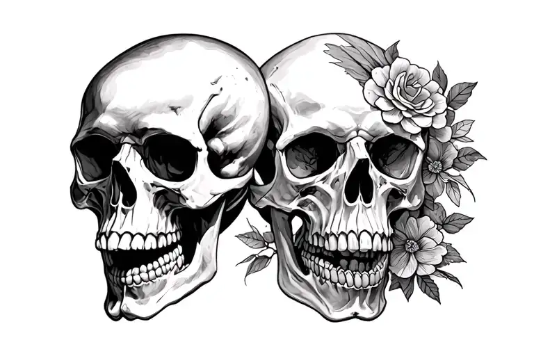 dove into skull tattoo design idea