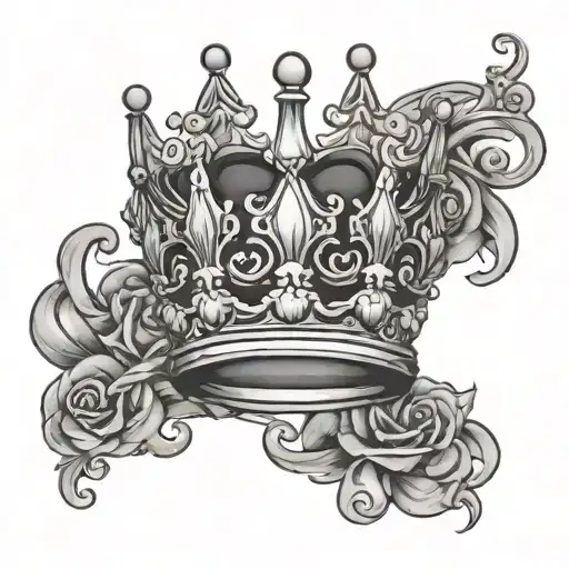 slutty disney princes crown tattoo design idea