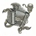 button hohner accordion tattoo design idea