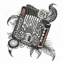 button hohner accordion tattoo design idea
