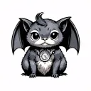 traveling pharmacist bat cute tattoo design idea