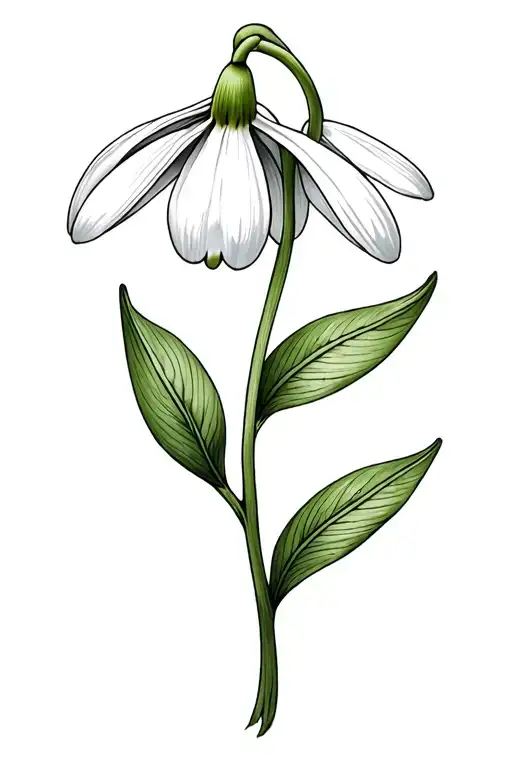 snowdrop flower with a hidden semicolon tattoo design idea