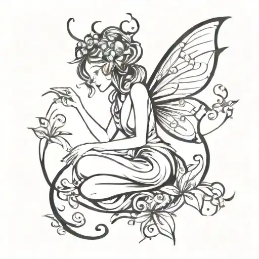 pretty fairy tattoo design idea