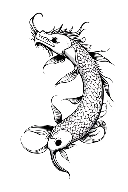 koi fish dragon tattoo design idea