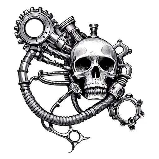 steam punk respiratory therapy  tattoo design idea