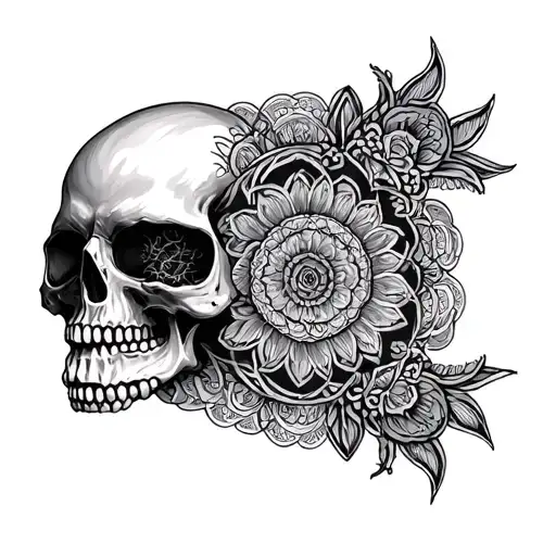 Skull Mandala tattoo design idea