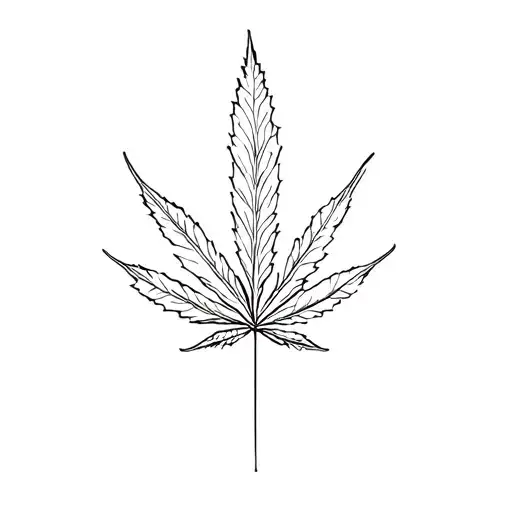 hemp leaf tattoo design idea