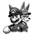 mario, crash bandicoot and lara croft tomb raider tattoo design idea