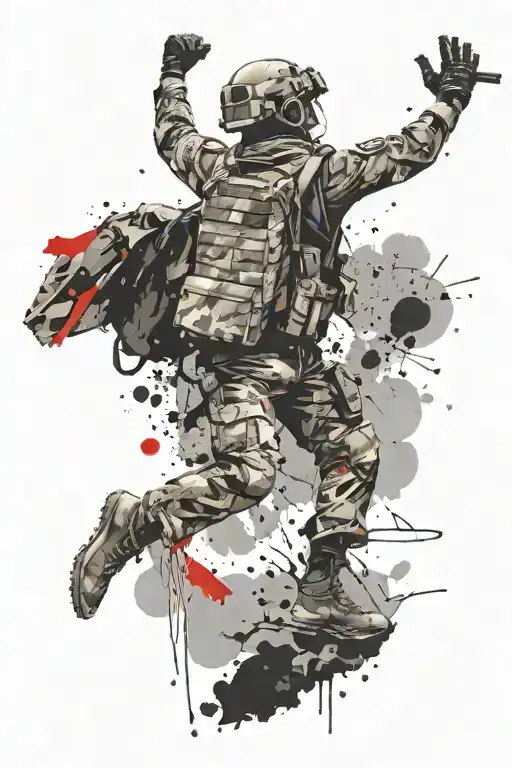 173rd Airborne Infantryman jumping tattoo design idea