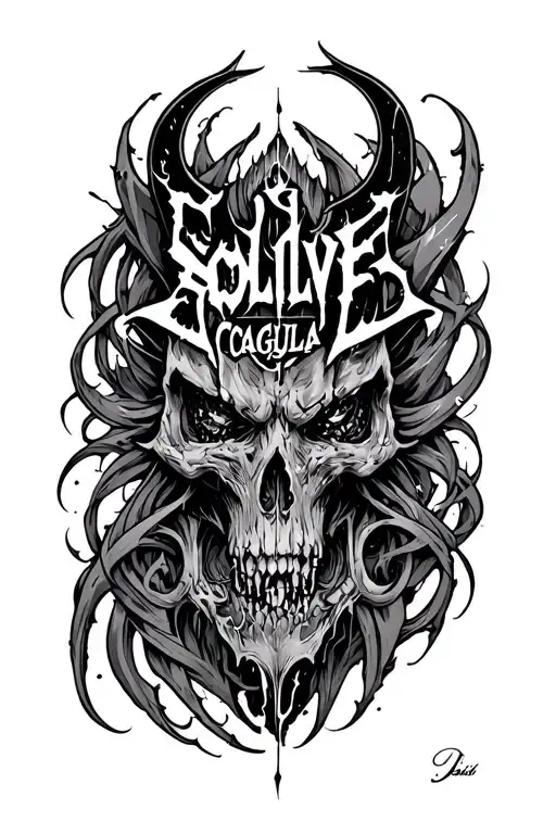 "SOLVE COAGULA" BELIAL with winds vertically tattoo design idea