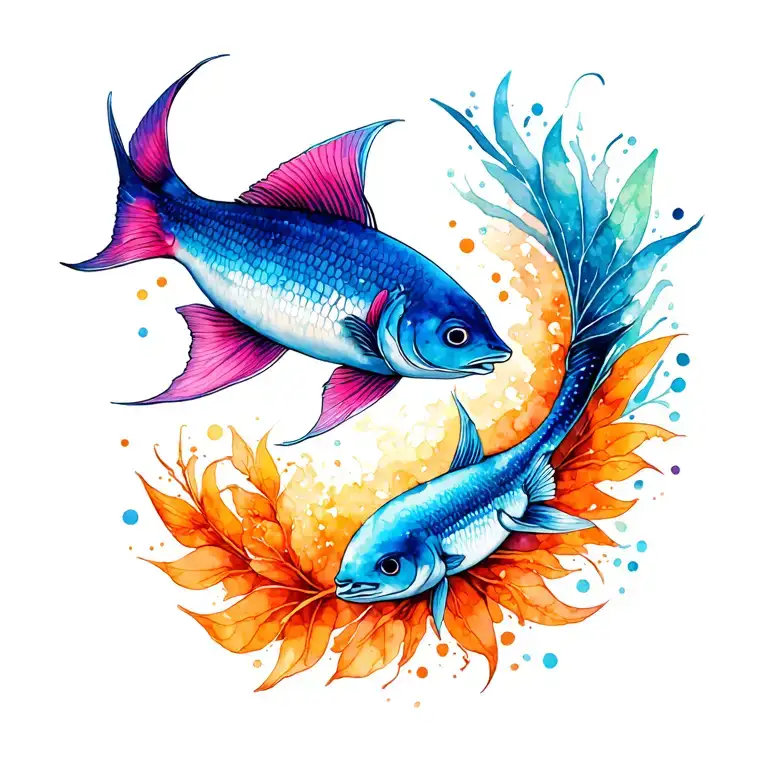 pisces and sagittarius tattoo design idea