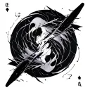 A single sheet - transforming ace 🎴 🎴 SAO (♦ A) consisting of two parts: lower left: burned, cracked, darker toned tattoo design idea