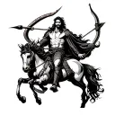 sagittarius archer riding mens thigh tattoo design tattoo design idea