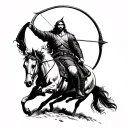sagittarius archer riding mens thigh tattoo design tattoo design idea