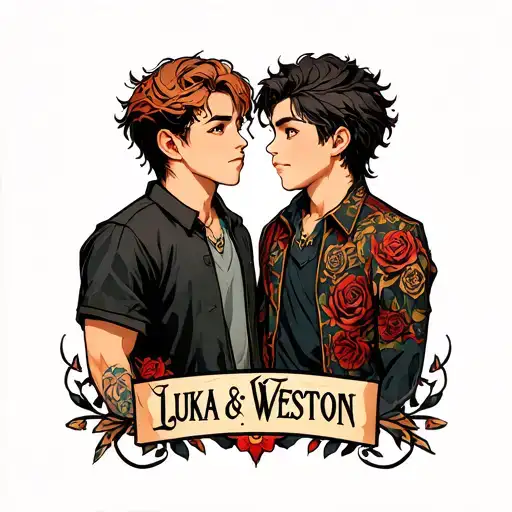Luka and Weston my sons name tattoo design idea