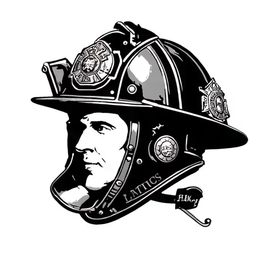 firefighter helmet tattoo design idea