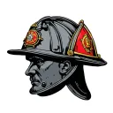 firefighter helmet tattoo design idea