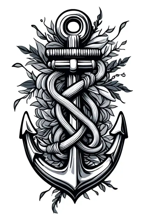 cape cod anchor intertwined tattoo design idea