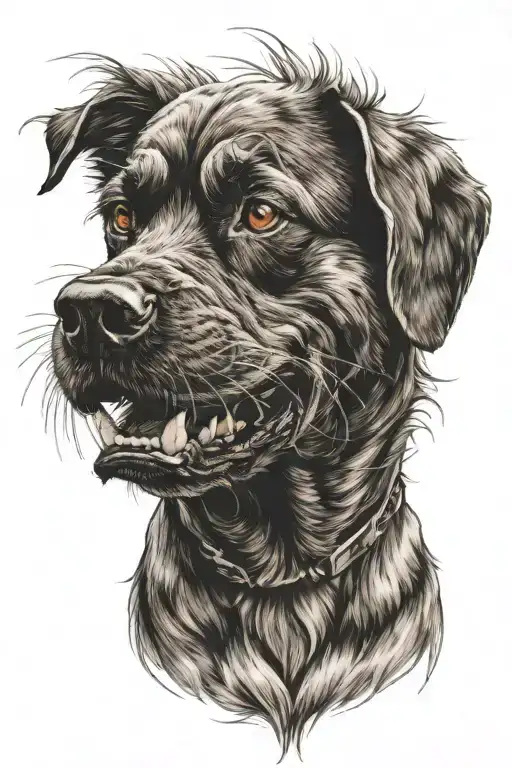 angry dog tattoo design idea