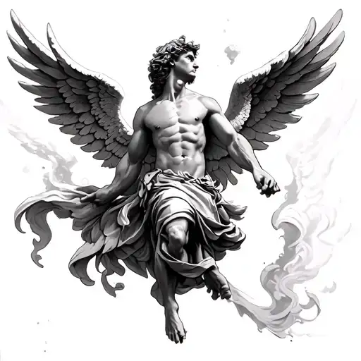 angel icarus falling Icarus with brokern wings tattoo design idea