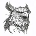 eagle front cyborg cool tattoo design idea