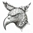 eagle front cyborg cool tattoo design idea