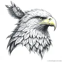 eagle front cyborg cool tattoo design idea