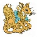 embroidered kangaroo tattoo design idea