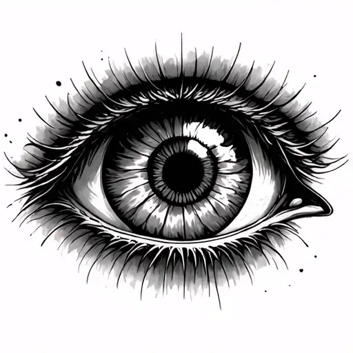 karma,eye that see everything happens for a reason tattoo design idea