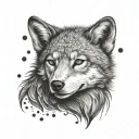 wolf cub heart tattoo design idea