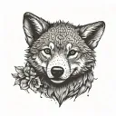wolf cub heart tattoo design idea