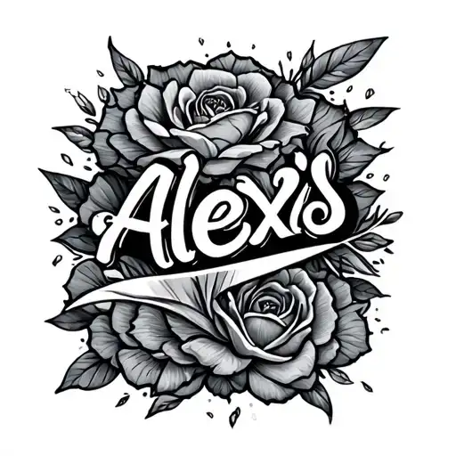 Alexis name written tattoo design idea