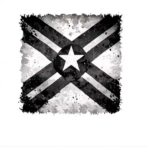 Jamaican Flag with Puerto Rican Flag embedded inside tattoo design idea