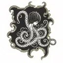 Tentacles spiraling tattoo design idea