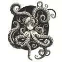 Tentacles spiraling tattoo design idea
