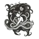 Tentacles spiraling tattoo design idea