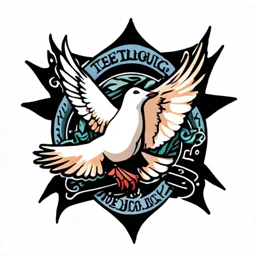Dove flying tattoo design idea