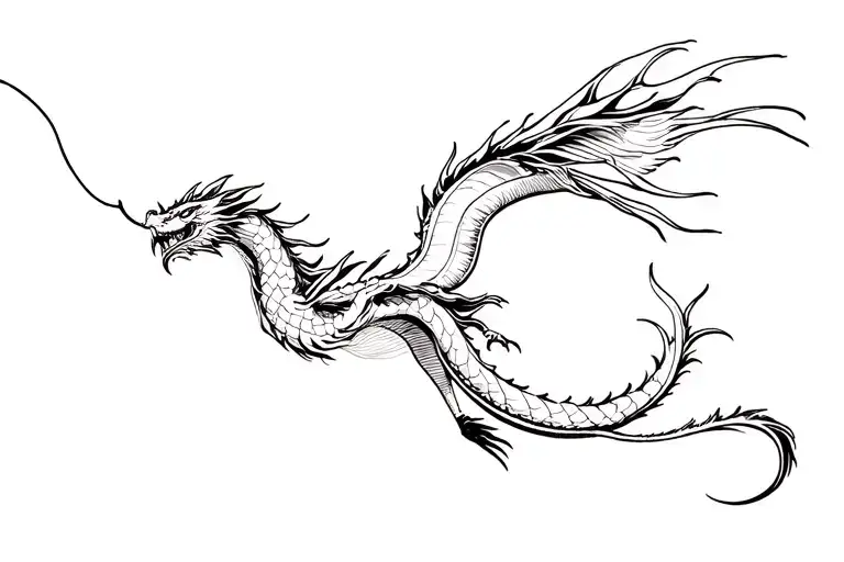 spirited away Haku dragon flying tattoo design idea