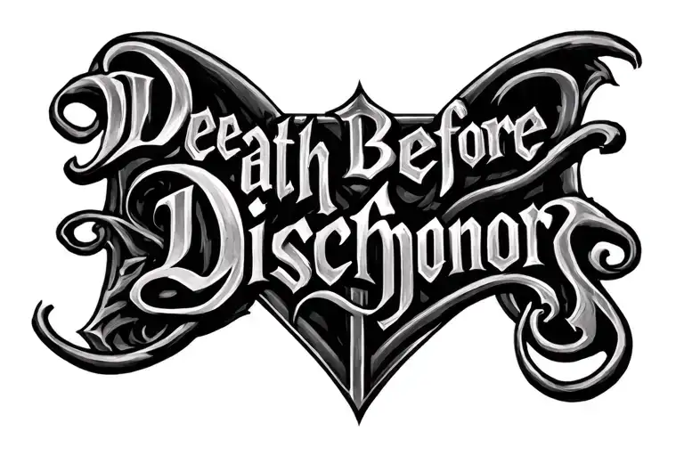 I want to get a tattoo of the words "Death Before Dishonor" tattoo design idea