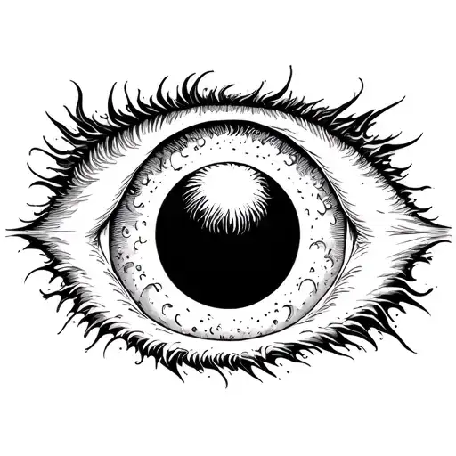 A black hole and a man who looks inside the hole and the hole of the soul of Adam tattoo design idea