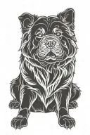 smooth coat chow chow sitting down silhouette tattoo design idea