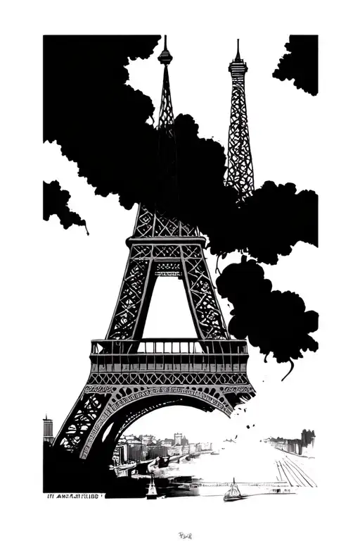 Eiffel Tower tattoo design idea