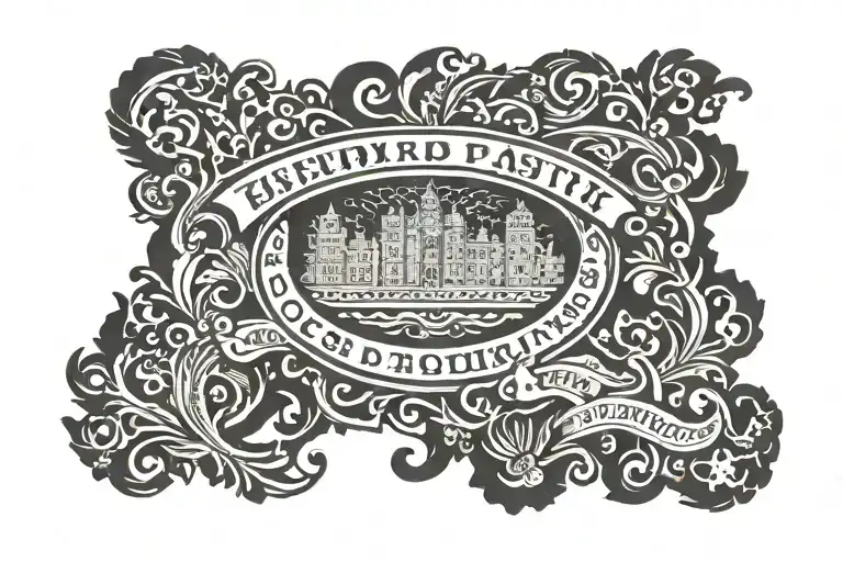 an oval irish passport stamp with an arrival date of 28 august 2024 tattoo design idea