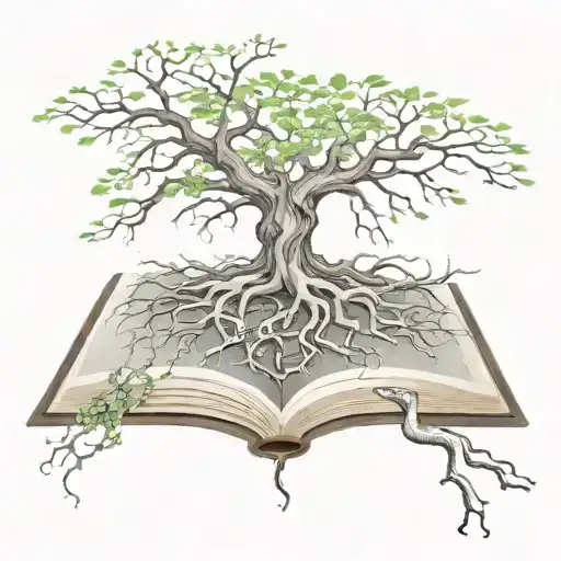 tree roots book triskel  tattoo design idea