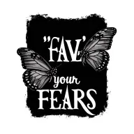 "Fave your fears" butterfly perched tattoo design idea