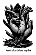 hustle e humble together tattoo design idea