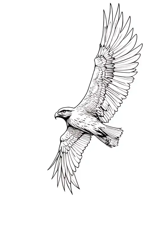 hawk flying tattoo design idea