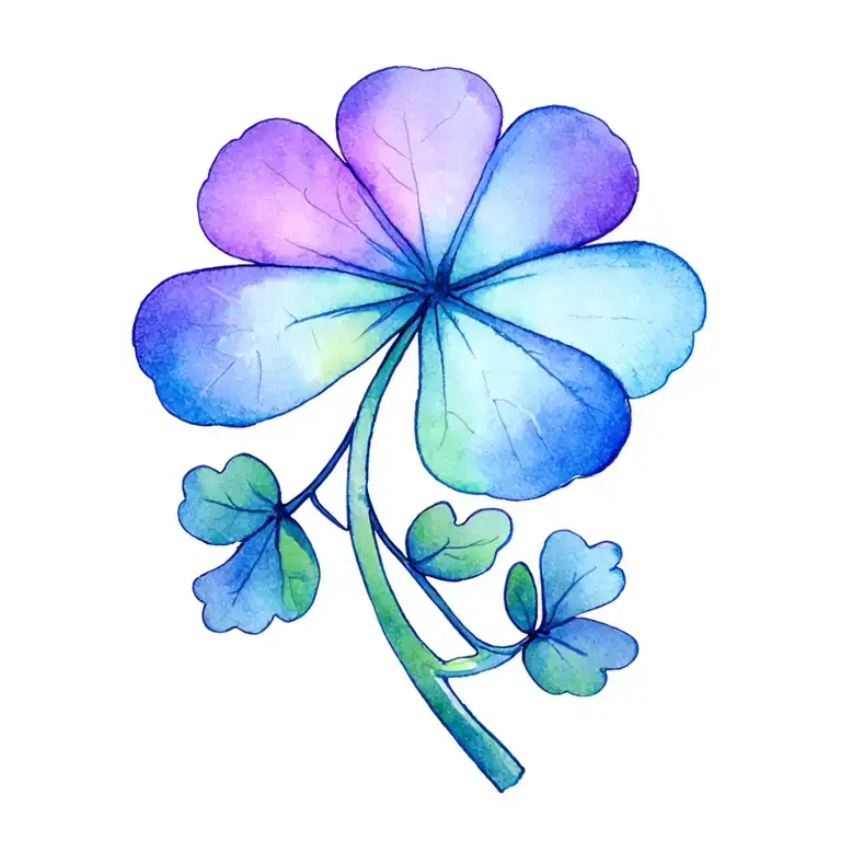 laurel leaf clover tattoo design idea